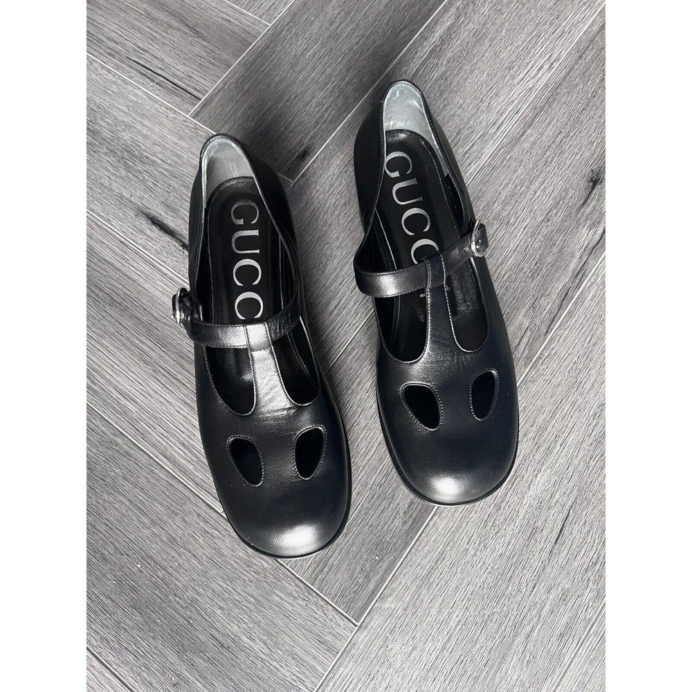 COPY - GUCCI  WOMEN’S BLACK LEATHER PLATFORM MARYJANE SHOE  41